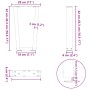 Patas mesa de comedor en forma de V 2 uds acero natural Acero de , Patas para mesas - Ref: Foro24-4012623, Precio: 54,79 €, D...