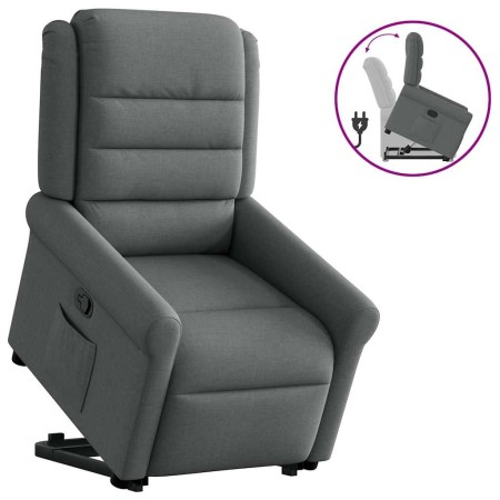 Sillón reclinable elevable de tela gris oscuro de , Sillones - Ref: Foro24-3303315, Precio: 287,74 €, Descuento: %