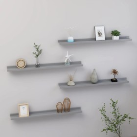 Estantes de pared 4 unidades gris 80x9x3 cm en Estanterías | Comprar online en Foru.es