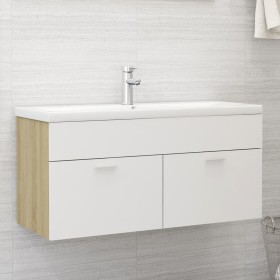 Armario para lavabo contrachapada blanco roble 100x38,5x46 cm de vidaXL, Muebles de baño - Ref: Foro24-804679, Precio: 50,11 ...