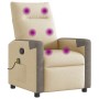 Sillón de masaje reclinable de tela crema de , Sillones - Ref: Foro24-4104847, Precio: 202,47 €, Descuento: %