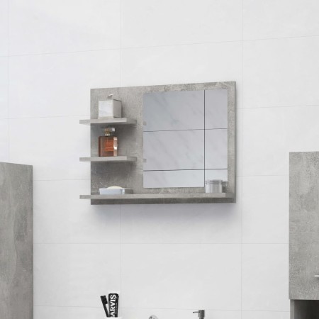 Espejo de baño madera contrachapada gris hormigón 60x10,5x45 cm de vidaXL, Tocadores de baño - Ref: Foro24-805010, Precio: 33...