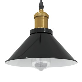 Lámpara colgante regulable en altura E27 negro brillante Ø 22cm de , Lámparas - Ref: Foro24-4103443, Precio: 29,60 €, Descuen...