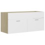 Armario para lavabo contrachapada blanco roble 100x38,5x46 cm de vidaXL, Muebles de baño - Ref: Foro24-804679, Precio: 50,11 ...