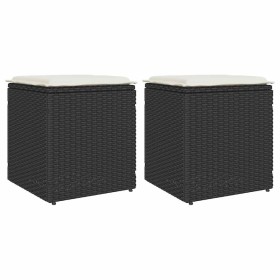 Taburetes de jardín con cojines 2 uds negro 40x40x43 cm de , Otomanas de exterior - Ref: Foro24-4104039, Precio: 128,70 €, De...