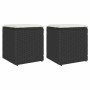 Taburetes de jardín con cojines 2 uds negro 40x40x43 cm de , Otomanas de exterior - Ref: Foro24-4104039, Precio: 128,70 €, De...