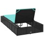 Tumbona con cojín flotante ratán sintético negro de , Tumbonas - Ref: Foro24-4104210, Precio: 212,65 €, Descuento: %