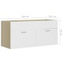 Armario para lavabo contrachapada blanco roble 100x38,5x46 cm de vidaXL, Muebles de baño - Ref: Foro24-804679, Precio: 50,11 ...