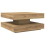Mesa de centro giratoria 360 grados roble artisan 70x70x34,5 cm de , Mesas de centro - Ref: Foro24-858487, Precio: 84,48 €, D...