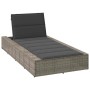 Tumbona con cojín flotante ratán sintético gris de , Tumbonas - Ref: Foro24-4104204, Precio: 218,79 €, Descuento: %