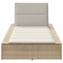 Tumbona con cojín flotante ratán sintético beige de , Tumbonas - Ref: Foro24-4104206, Precio: 204,39 €, Descuento: %