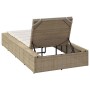 Tumbona con cojín flotante ratán sintético beige de , Tumbonas - Ref: Foro24-4104206, Precio: 204,39 €, Descuento: %