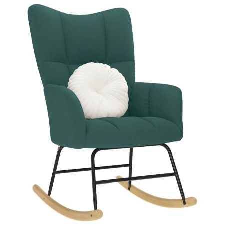 Silla mecedora de tela verde oscura de , Mecedoras - Ref: Foro24-4016794, Precio: 120,26 €, Descuento: %