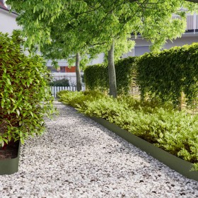 Bordes césped 10 uds acero laminado frío verde oliva 15x103 cm de , Ribetes y bordes para jardín - Ref: Foro24-860145, Precio...