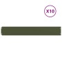 Bordes césped 10 uds acero laminado frío verde oliva 15x103 cm de , Ribetes y bordes para jardín - Ref: Foro24-860145, Precio...