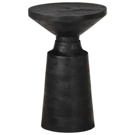 Mesa auxiliar madera maciza de mango negra Ø33x50 cm de , Mesas auxiliares - Ref: Foro24-4017539, Precio: 112,68 €, Descuento: %