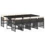Set de comedor de jardín 9 pzas y cojines ratán sintético negro de , Conjuntos de jardín - Ref: Foro24-3210918, Precio: 528,2...