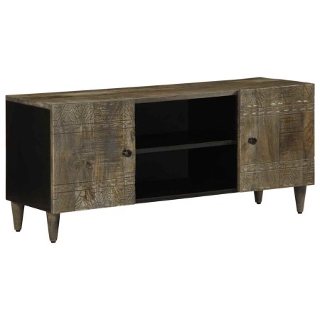 Mueble de TV madera maciza de mango gris claro 105x33,5x46 cm de , Almacenamiento para CD y DVD - Ref: Foro24-4017792, Precio...