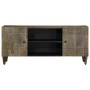 Mueble de TV madera maciza de mango gris claro 105x33,5x46 cm de , Almacenamiento para CD y DVD - Ref: Foro24-4017792, Precio...