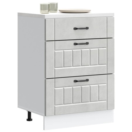Mueble bajo de cocina Lucca madera contrachapada gris cemento de , Armarios de cocina - Ref: Foro24-854273, Precio: 107,17 €,...