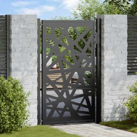 Puerta de jardín de acero negra diseño luminoso 105x155 cm de , Puertas de jardín - Ref: Foro24-4100951, Precio: 222,76 €, De...