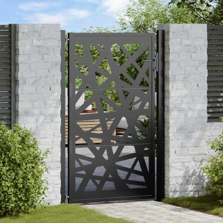 Puerta de jardín de acero negra diseño luminoso 105x155 cm de , Puertas de jardín - Ref: Foro24-4100951, Precio: 222,76 €, De...