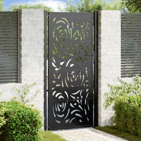 Puerta de jardín diseño llama acero negro 105x205 cm de , Puertas de jardín - Ref: Foro24-4100993, Precio: 277,57 €, Descuent...