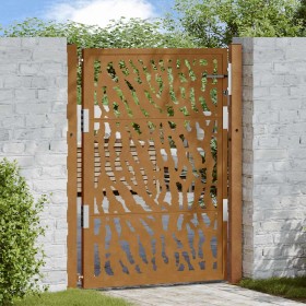 Puerta de jardín diseño con listón acero desgastado 105x130 cm de , Puertas de jardín - Ref: Foro24-4100985, Precio: 207,26 €...