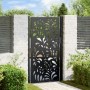 Puerta de jardín diseño ondulado de acero negro 105x180 cm de , Puertas de jardín - Ref: Foro24-4100972, Precio: 288,32 €, De...