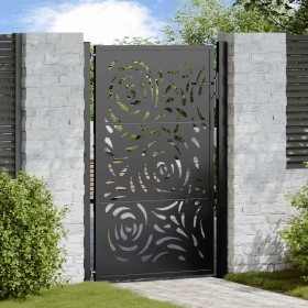 Puerta de jardín diseño llama acero negro 105x155 cm de , Puertas de jardín - Ref: Foro24-4100991, Precio: 221,41 €, Descuent...