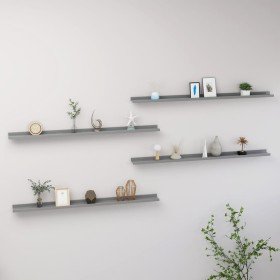 Estantes de pared 4 unidades gris 115x9x3 cm en Estanterías | Comprar online en Foru.es