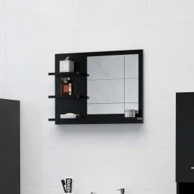 Black plywood bathroom mirror 60x10.5x45 cm by vidaXL, bathroom vanities - Ref: Foro24-805007, Price: 35,01 €, Discount: %