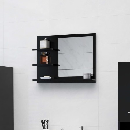 Espejo de baño madera contrachapada negro 60x10,5x45 cm de vidaXL, Tocadores de baño - Ref: Foro24-805007, Precio: 35,54 €, D...