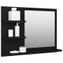 Espejo de baño madera contrachapada negro 60x10,5x45 cm de vidaXL, Tocadores de baño - Ref: Foro24-805007, Precio: 35,54 €, D...