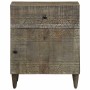 Mesita de noche madera maciza de mango gris claro 50x33x60 cm de , Mesitas de noche - Ref: Foro24-4017800, Precio: 82,32 €, D...