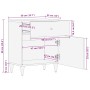 Mesita de noche madera maciza de mango gris claro 50x33x60 cm de , Mesitas de noche - Ref: Foro24-4017800, Precio: 82,32 €, D...
