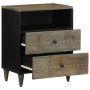 Mesita de noche madera maciza de mango gris claro 50x33x60 cm de , Mesitas de noche - Ref: Foro24-4017802, Precio: 101,18 €, ...