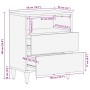 Mesita de noche madera maciza de mango gris claro 50x33x60 cm de , Mesitas de noche - Ref: Foro24-4017802, Precio: 101,18 €, ...