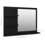 Espejo de baño madera contrachapada negro 60x10,5x45 cm de vidaXL, Tocadores de baño - Ref: Foro24-805007, Precio: 35,01 €, D...