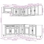 Mueble cocina Porto roble marrón 11 pzas madera contrachapada de , Armarios de cocina - Ref: Foro24-3314938, Precio: 704,39 €...