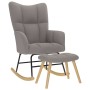 Sillón mecedora con taburete tela gris taupe de , Mecedoras - Ref: Foro24-4016806, Precio: 153,33 €, Descuento: %