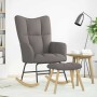Sillón mecedora con taburete tela gris taupe de , Mecedoras - Ref: Foro24-4016806, Precio: 153,33 €, Descuento: %