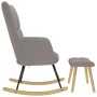 Sillón mecedora con taburete tela gris taupe de , Mecedoras - Ref: Foro24-4016806, Precio: 153,33 €, Descuento: %