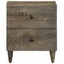 Mesita de noche de madera maciza de mango gris claro 40x33x46cm de , Mesitas de noche - Ref: Foro24-4017790, Precio: 72,24 €,...
