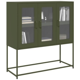 Aparador de acero laminado en frío verde oliva 100,5x39x107 cm de , Aparadores - Ref: Foro24-853408, Precio: 134,66 €, Descue...