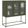 Aparador de acero laminado en frío verde oliva 100,5x39x107 cm de , Aparadores - Ref: Foro24-853408, Precio: 134,66 €, Descue...