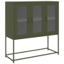 Aparador de acero laminado en frío verde oliva 100,5x39x107 cm de , Aparadores - Ref: Foro24-853408, Precio: 134,66 €, Descue...