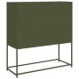 Aparador de acero laminado en frío verde oliva 100,5x39x107 cm de , Aparadores - Ref: Foro24-853408, Precio: 134,66 €, Descue...