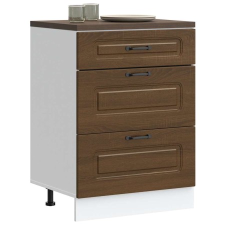 Mueble bajo de cocina Kalmar madera ingeniería de roble marrón de , Armarios de cocina - Ref: Foro24-854286, Precio: 110,99 €...