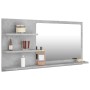 Espejo de baño madera contrachapada gris hormigón 90x10,5x45 cm de vidaXL, Tocadores de baño - Ref: Foro24-805019, Precio: 42...